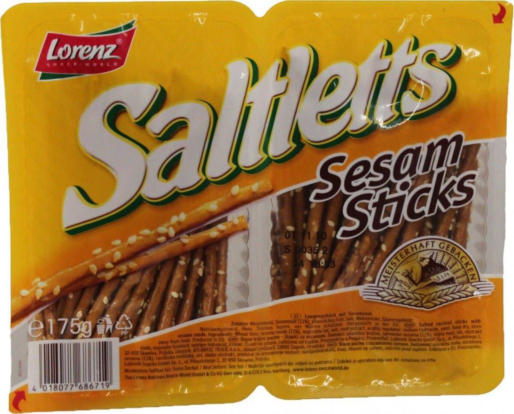 Lorenz Saltlettes Sticks Sezamové preclíky se semínky 175g Obrázek produktu 3