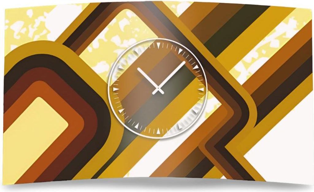 Retro 70er 60er Designer Wanduhr modernes Wanduhren Design leise kein ticken dixtime 3DS-0164