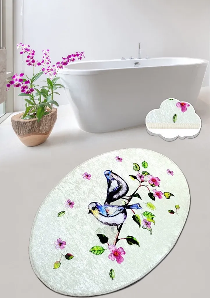 Tappeto Bagno Multicolore 80x100 Bird Nest | Design e Comfort