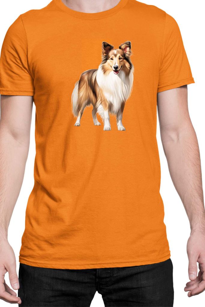 Herren T-Shirt Dogs Breeds Australian Shepherd Dog Breed 006, Man XL / Orange