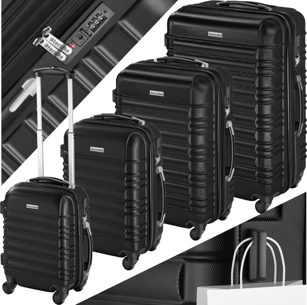 tectake® Hartschalenkoffer-Set 4-teilig, aus robustem Produktbild 
