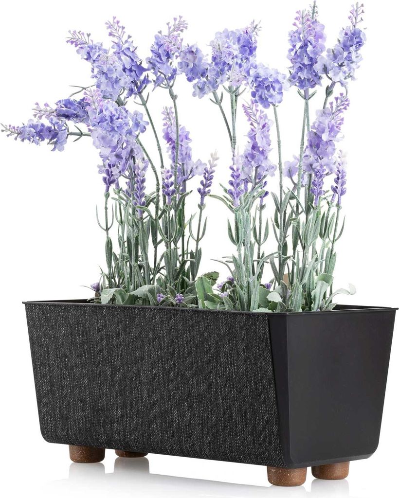 HowHomely | Pflanzkübel Salvia, Schwarz - 28,5 x 17 cm - Blumentöpfe, Stilvoll, Kompakt, Langlebig