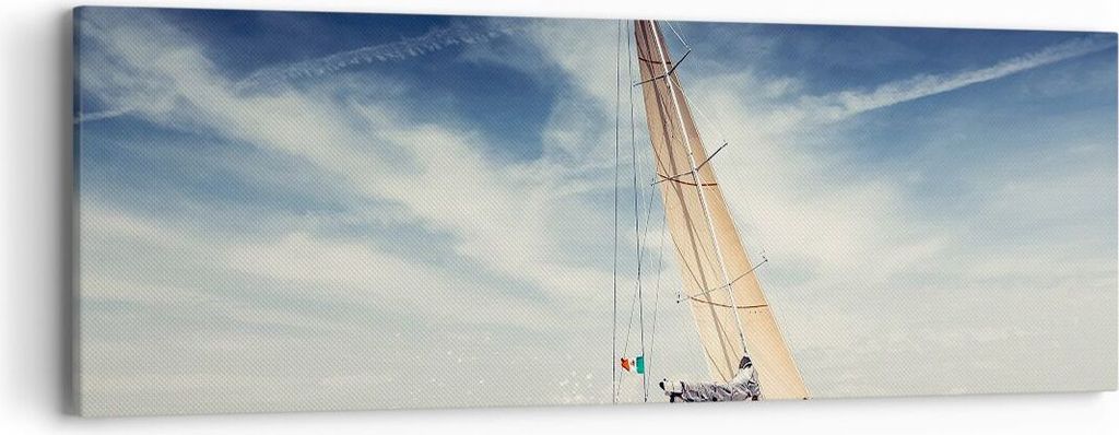 Bild auf Leinwand - Leinwandbild - Segeln Yacht Reise - 90x30cm - Wand Bild - Wanddeko - Wandbilder - Leinwanddruck - Bilder - Kunstdruck - Wanddek...