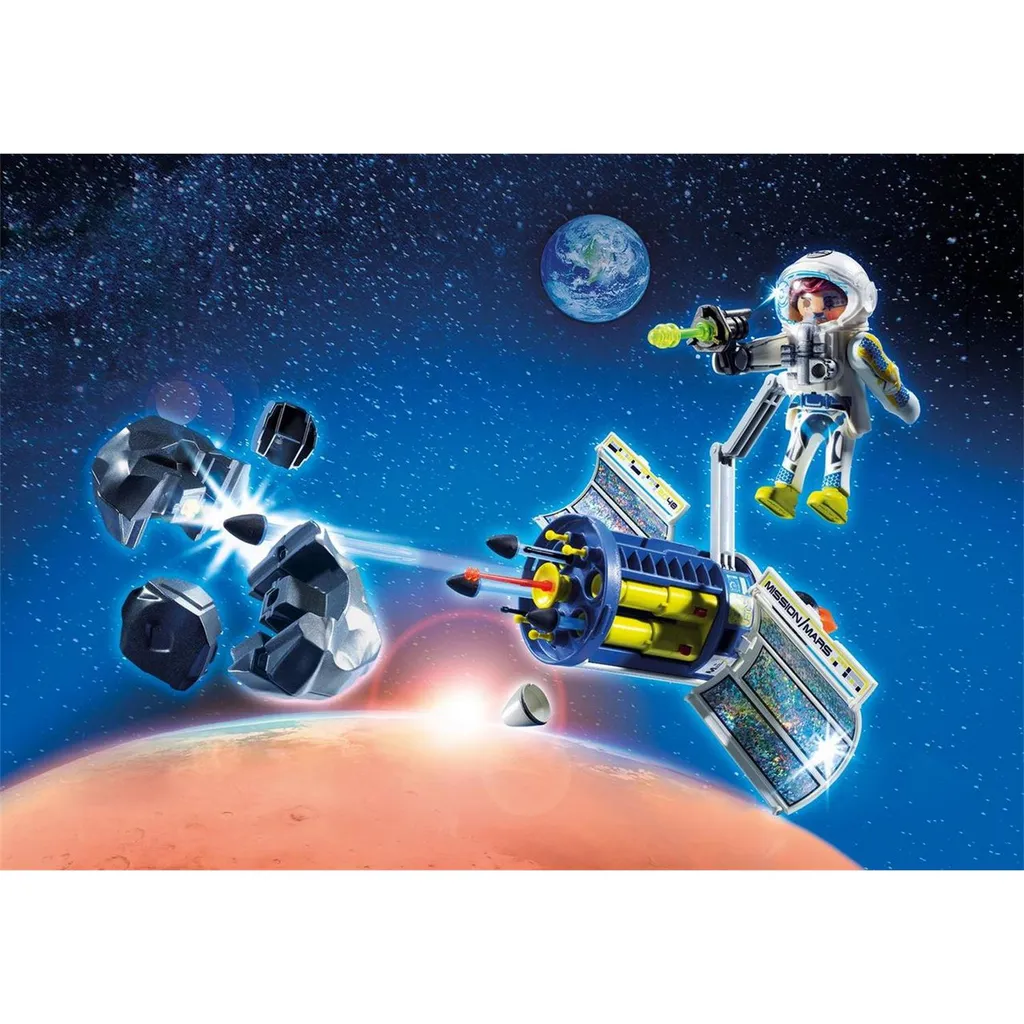 PLAYMOBIL 9490 Destructeur de météoroïdes avec Bras Robotisé et Missiles