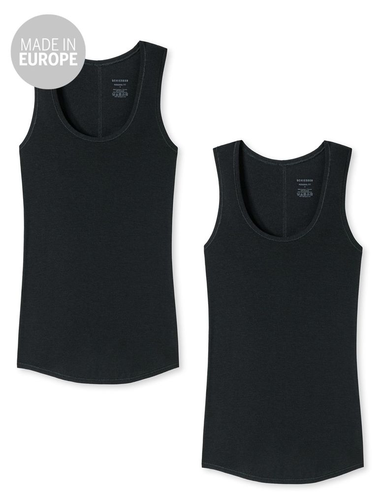 SCHIESSER 2er Pack Damen Tank Top - schwarz - Größe S