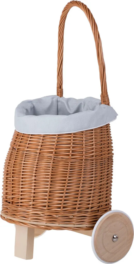 Petit chariot panier osier pour vélo - Fini les sacs encombrants