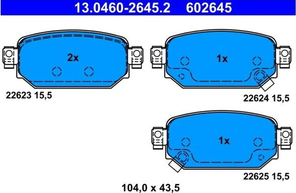 Plateaux de Frein Arrière Haute Résistance Mazda 3 CX-3 1.5 2.2D