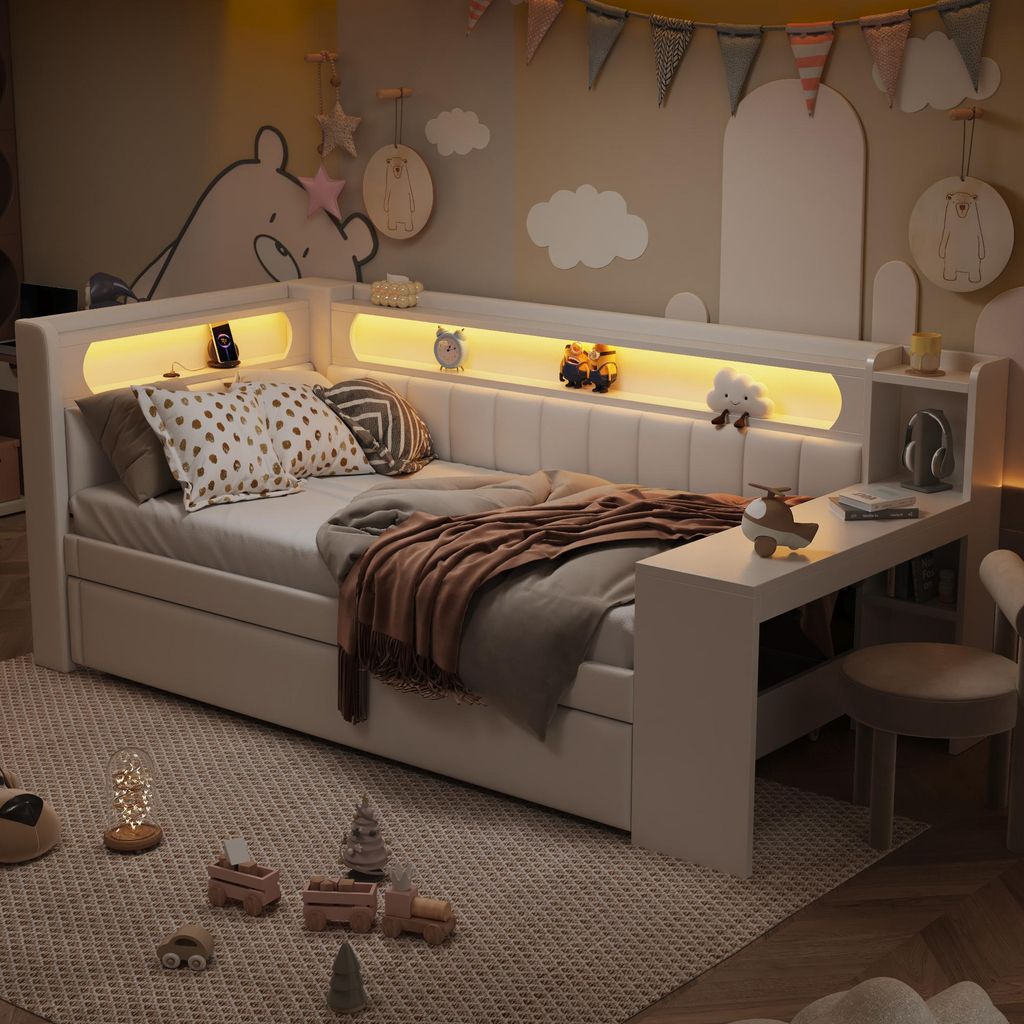 Letto da giorno 90x200 cm con letto estraibile 90x190 cm, Immagine del prodotto 