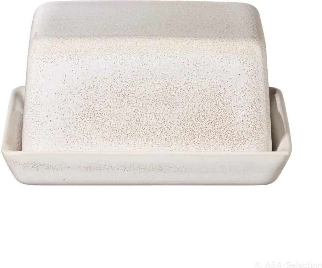 Stilvolle Sammlung kleiner Butterdosen - halbe Stücke perfekt aufbewahren, superweißem Keramik/Porzellan in vielen Varianten ASA sand ( L 11 cm H...