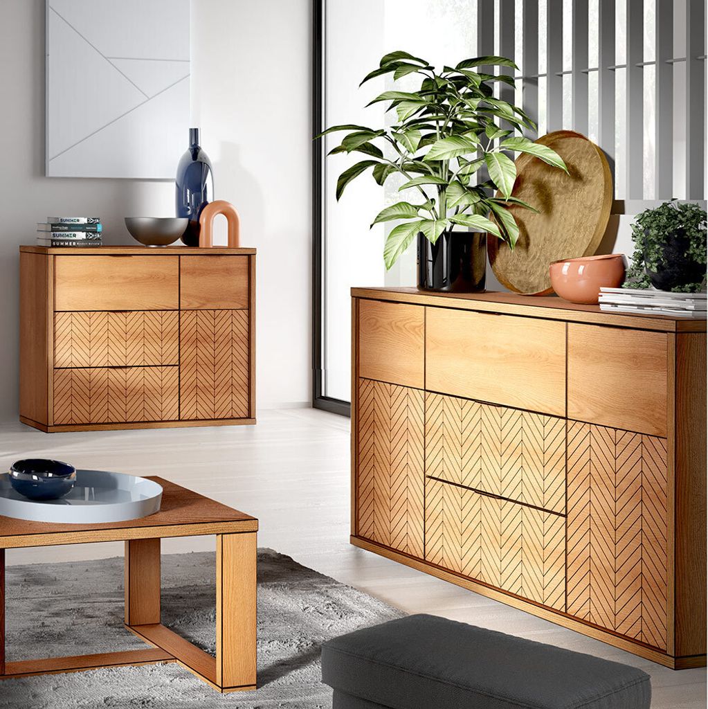 Wohnzimmermöbel Set 2-teilig modern in Eiche FABRIANO-161