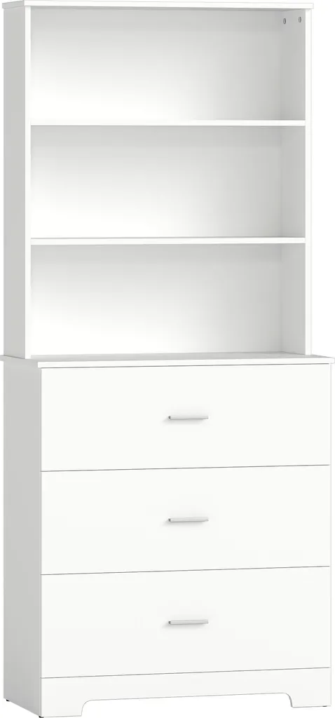 Étagère de bureau blanche avec tiroirs pour dossiers et décoration - 12