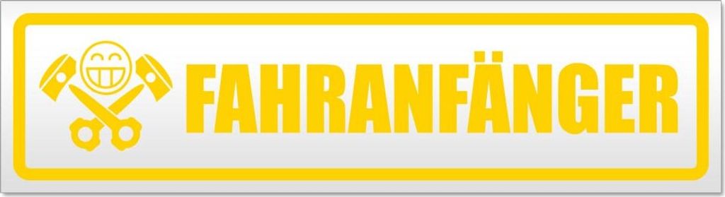Fahranfänger Kolbenschädel Magnetschild Schild magnetisch