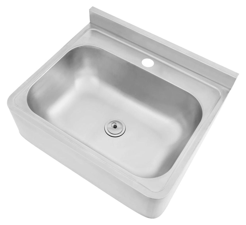 Waschbecken - Aufsatzwaschbecken - 304 Edelstahl - Rechteckig, Einzelbecken - Gebürstet - Ohne Armatur - 48×39×20 cm - Silber