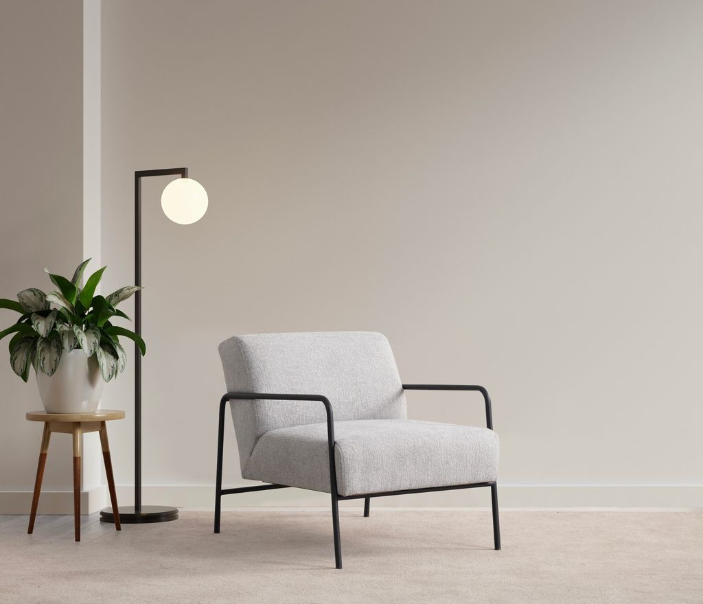 Hanah Home, Eti Bergere - Grey, Ohrensessel, BUCHENHOLZ / SPANPLATTEN, Grau, 70 x 90 x 75 cm