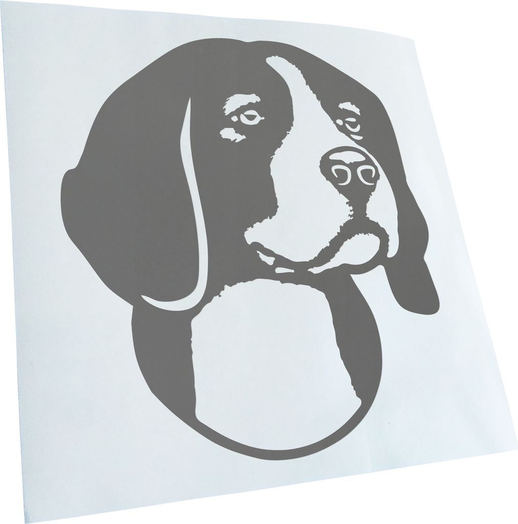 Kiwistar - Autoaufkleber - American Foxhound Hund - Grau - 50x45cm - Aufkleber für Auto, Laptop, Fahrrad, LKW, Motorrad Mehrfarbig JDM Decal Racing