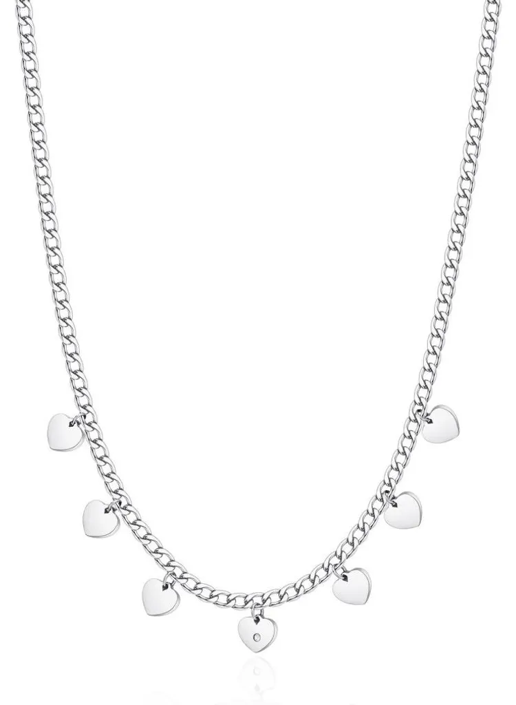 Idée cadeau femme : Chaîne acier avec cœur gravé SSG01 pour Noël/Anniv