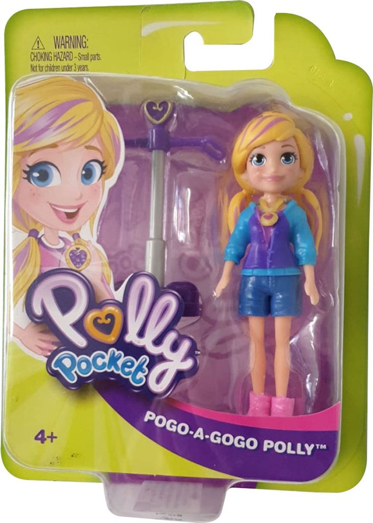 Mattel Polly Pocket Puppe GCY38 POGO-A-GOGO mit Pogo-Jumper, Sammelpuppe