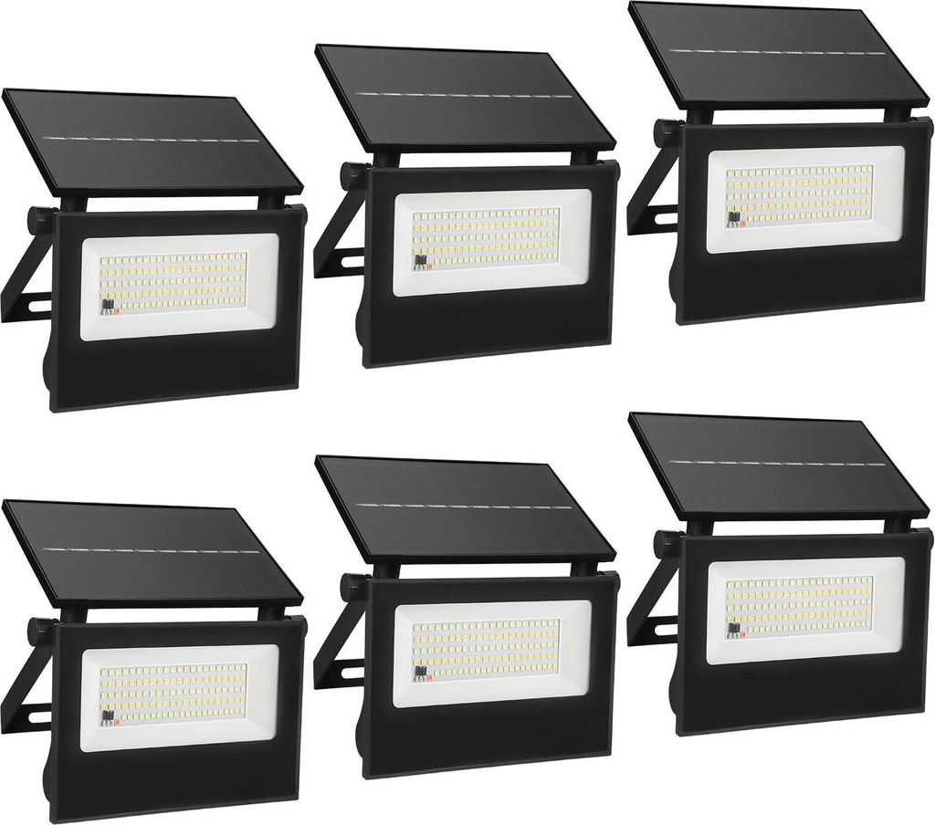 Faziango 6X LED Solar Wandleuchte Strahler Lampen mit Bewegungsmelder Balkon Außen Treppen