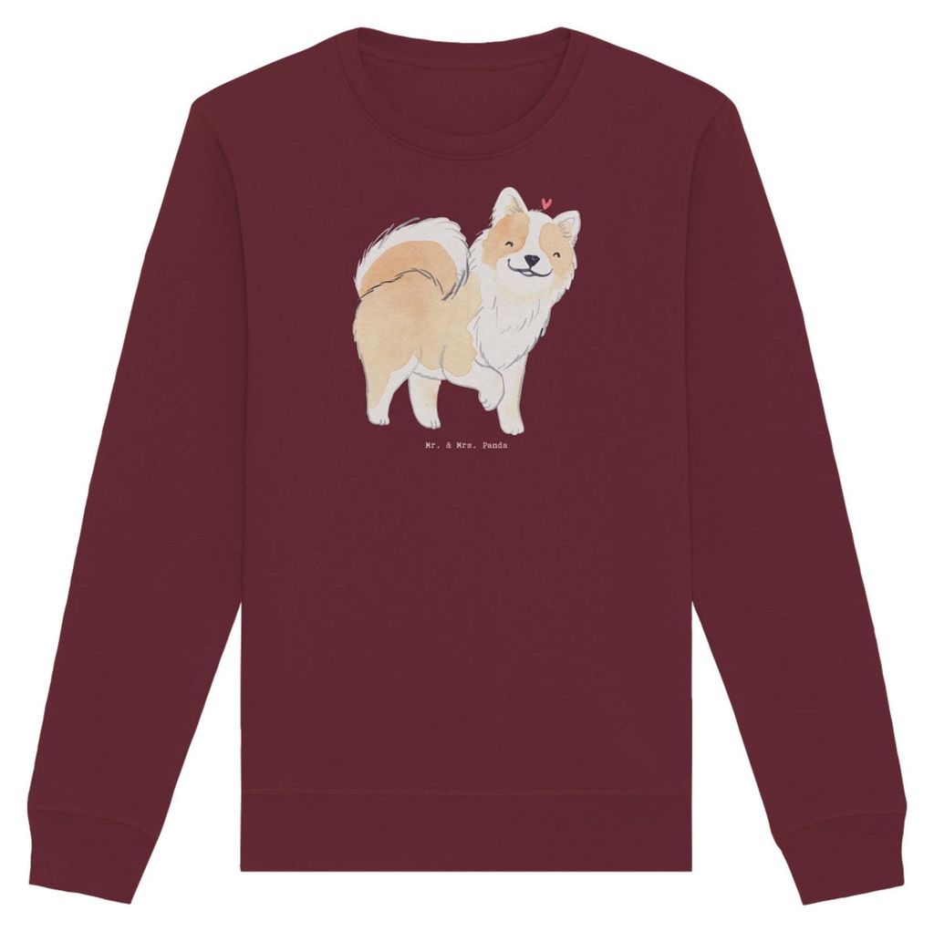 Mr. & Mrs. Panda Baumwoll Pullover Islandhund Moment Größe XL - Burgundy - Geschenk, Sweatshirt, Sweater, Isländischer Schäferhund, Rundhals, P...
