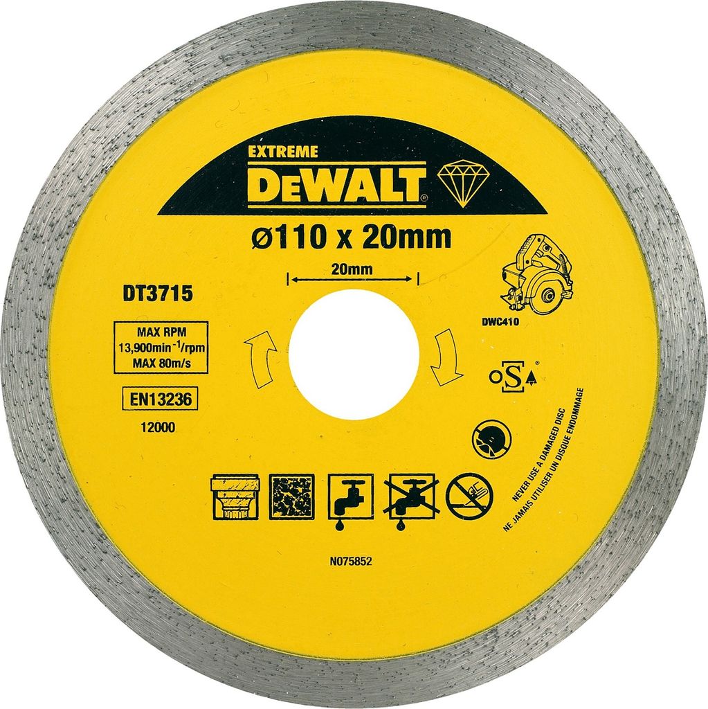 DEWALT Diamanttrennscheibe DWC410 Granit 110mm Immagine del prodotto 