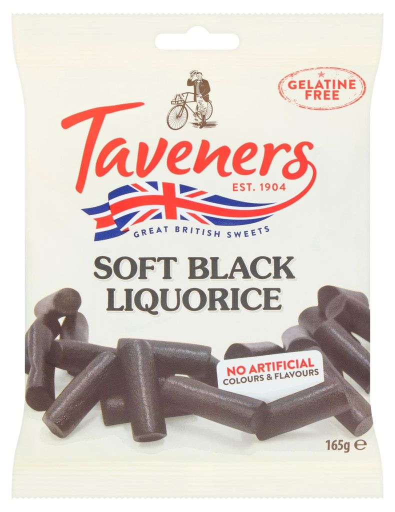 Taveners Soft Black Liquorice 165g Produktbild 