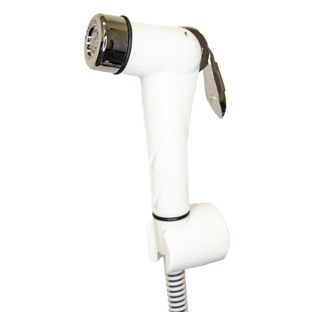 tecuro Bidet WC Handbrause Set SHATTAF, weiß/chrom, 1-strahlig, 1,20 m Schlauch und Wandhalter