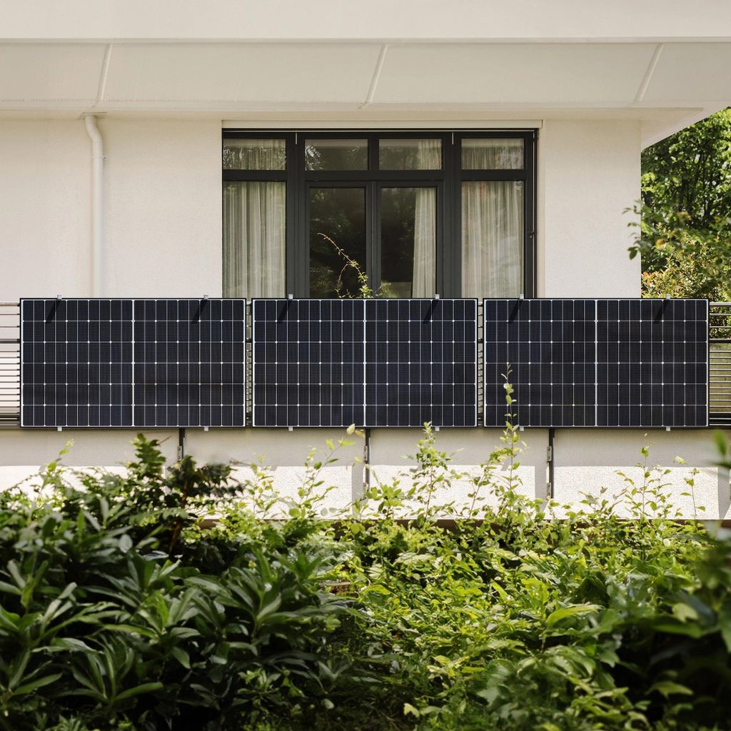 1350 Watt, Balkon, Bifazial Komplettset, Balkonkraftwerk, bifazial, Germany 5m Anschlusskabel, Hoymiles HiBattery 1920 AC, Hoymiles HMS-1600W