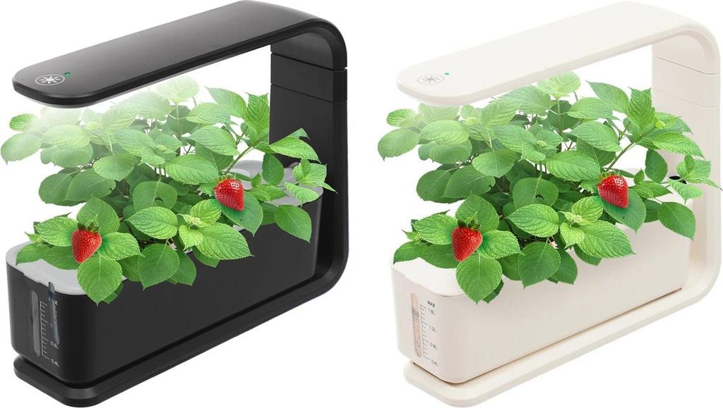 Indoor hydroponischer Kräutergarten - LED Pflanzenlampe Pflanzset - Energiesparend - EU-Stecker - Für Küchenfensterbank - Weiß