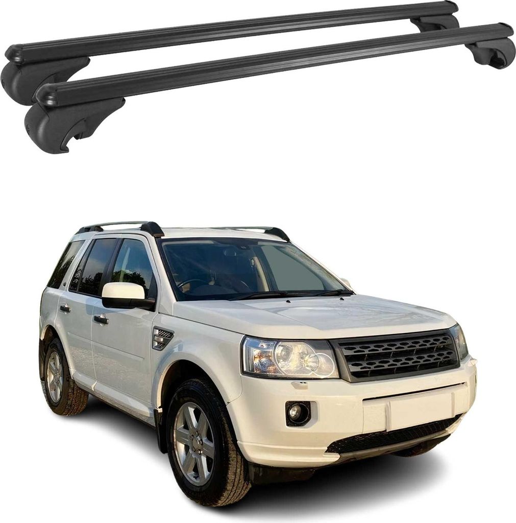Dachträger für Land Rover Freelander 2006-2014 Gepäckträger Aluminium Schwarz 2x
