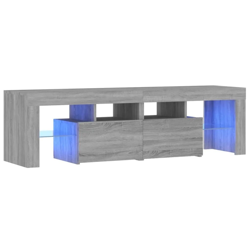 SYFAX™ Mobile Porta TV con Luci LED grigio sonoma 140x36,5x40 cm