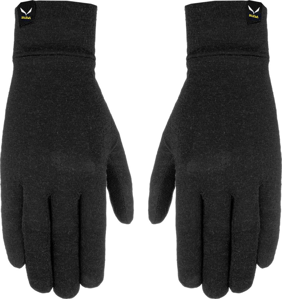 Ortles Liner Wollhandschuhe - Salewa, Farbe:0910 black out melange, Größe:M