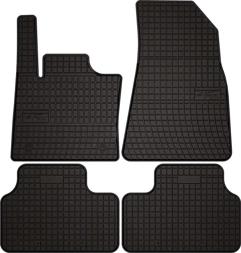 Tappetini auto in gomma adatto per Volvo C40 Recharge (2021-, SUV coupe) neri, set 4 pz, con fissaggi