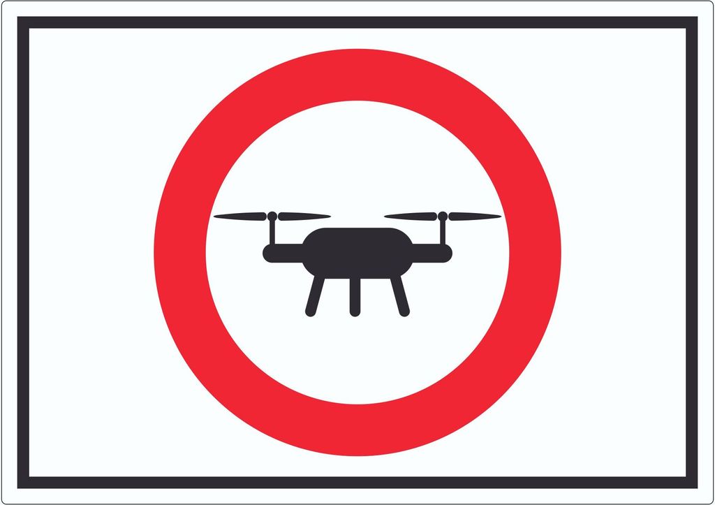 Drohnen Flugverbot Symbol Aufkleber A6 (105x148mm)