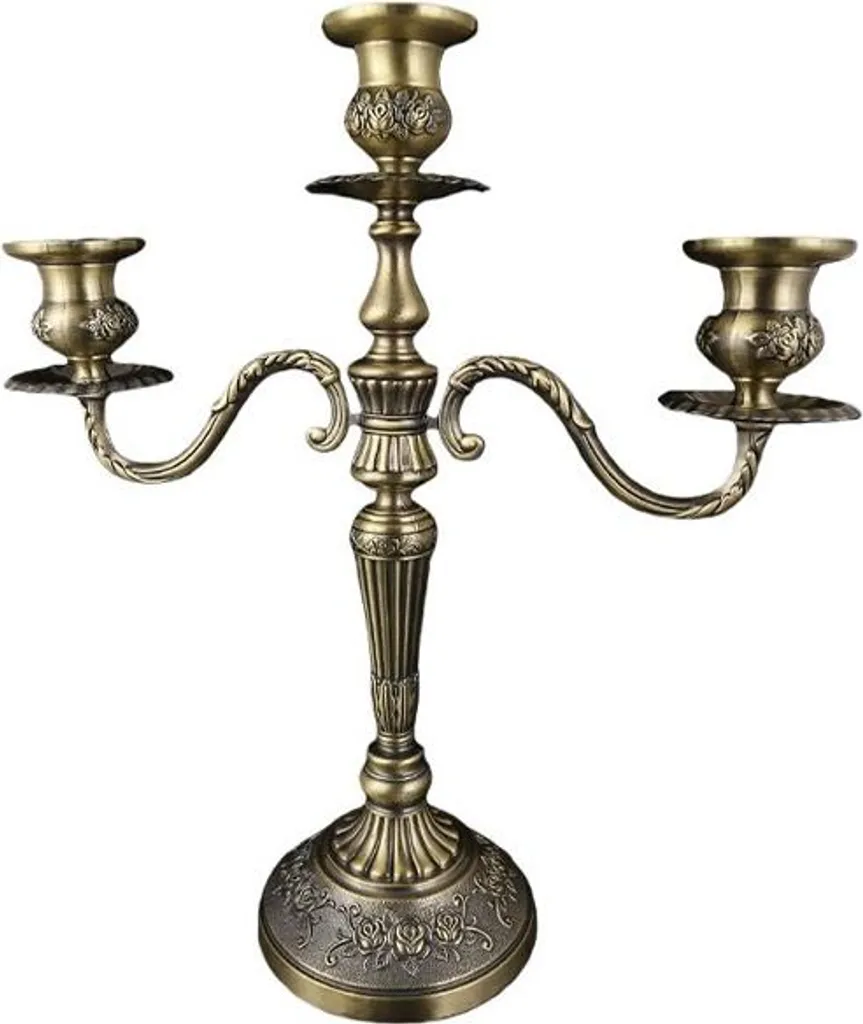 Candelabro Bronzo Antico 3 Bracci | Atmosfera Retrò per la Casa