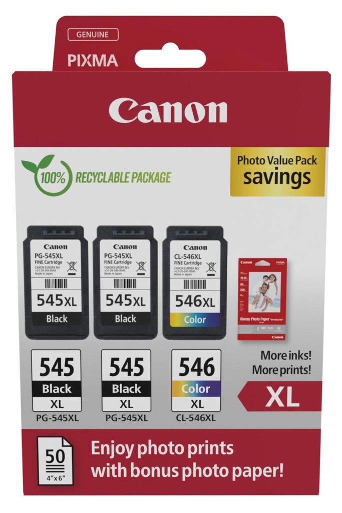 Canon PG-545 XL/CL-546XL Photo Value Pack - pack de 3 - Image du produit 