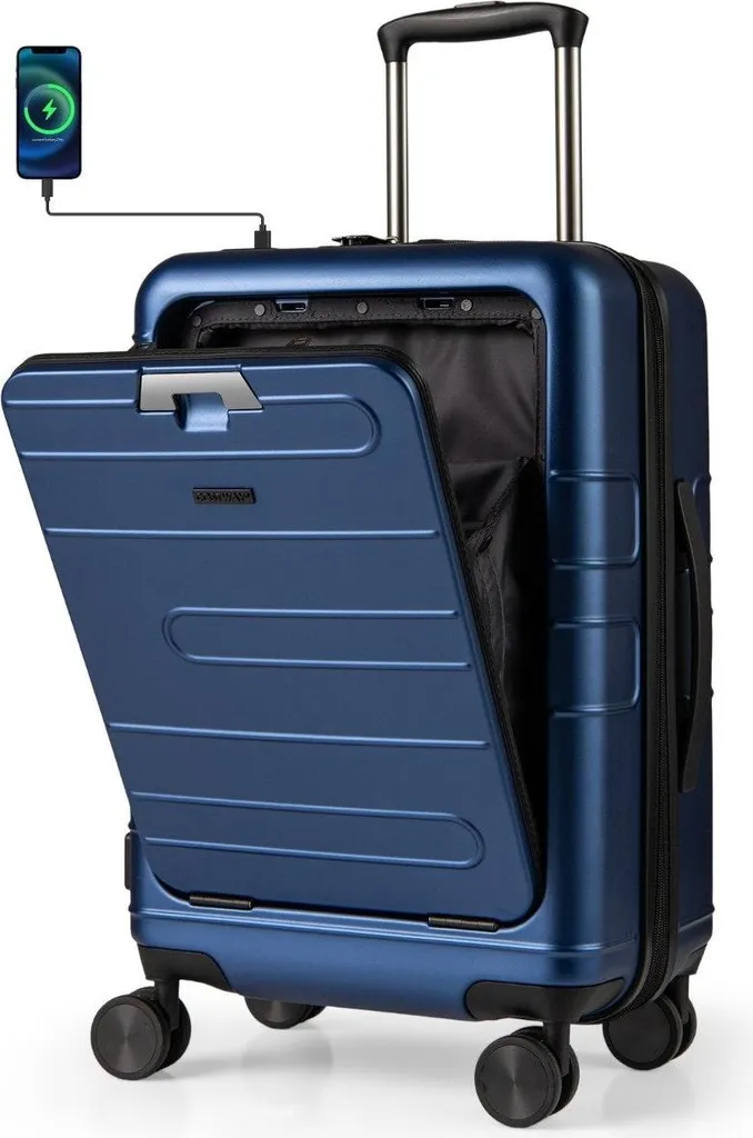 Bagage cabine rigide 20 pouces extensible PC avec chargeur USB intégré