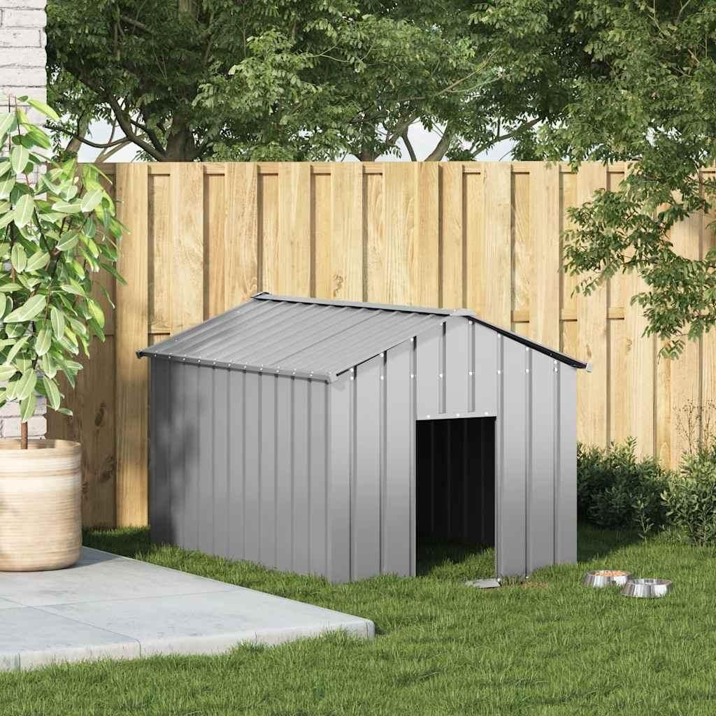 vidaXL Hundehütte mit Dach 113x153x101 cm Verzinkter Stahl
