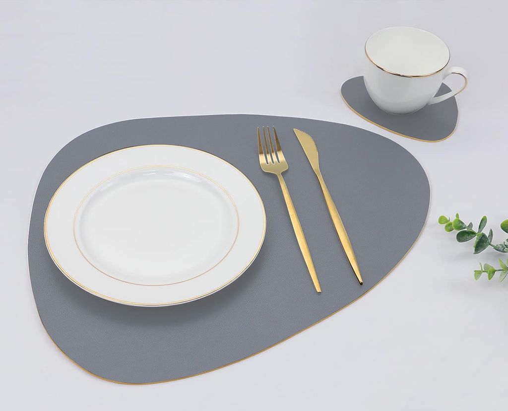 4er Set Platzset Tischsets und Untersetzer aus Leder Produktbild 11