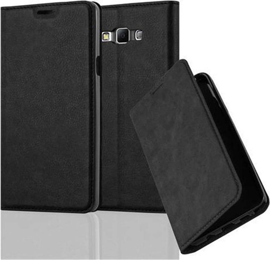 Cadorabo Hülle für Samsung Galaxy A7 2015 Schutz Hülle in Schwarz Handyhülle Etui Case Cover Magnetverschluss