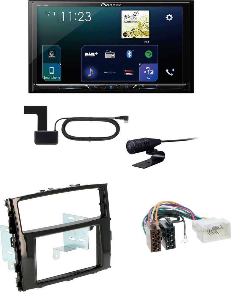 Pioneer SPH-DA230DAB CarPlay USB MP3 Einbauset für Mitsubishi Pajero ab 2015