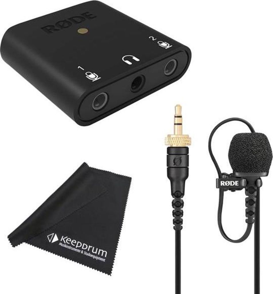 Rode Lavalier II Mikrofon mit AI-Micro mit Tuch