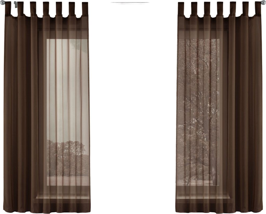 2er-Pack Gardinen Transparent Vorhang Set Wohnzimmer Voile Produktbild 