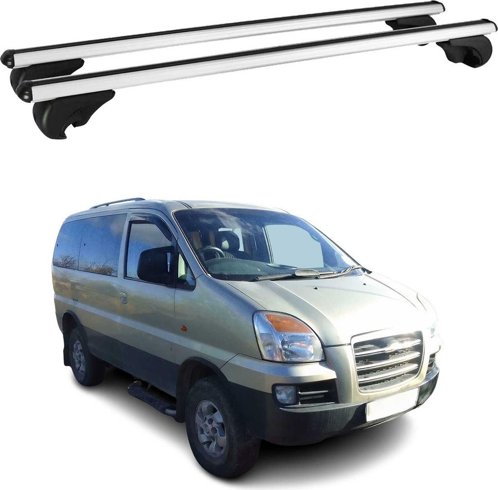 Dachträger Grundtäger für Hyundai H1 Starex 1999-2007 75kg Alu Silber 2 tlg