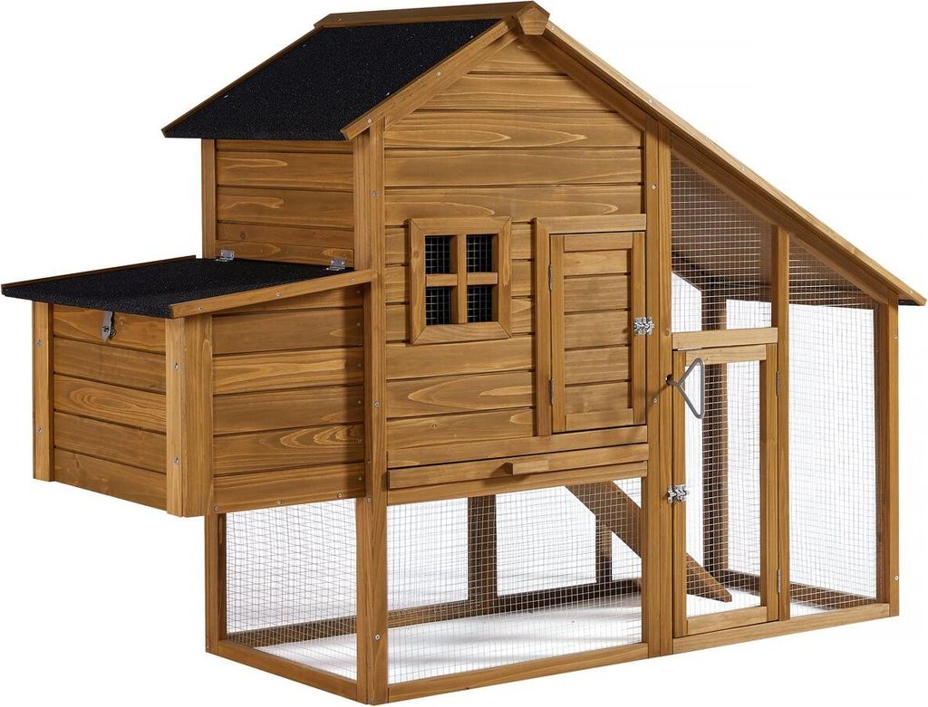 Hühnerstall "Princesse" mit Legenest aus Holz - Braun Produktbild 