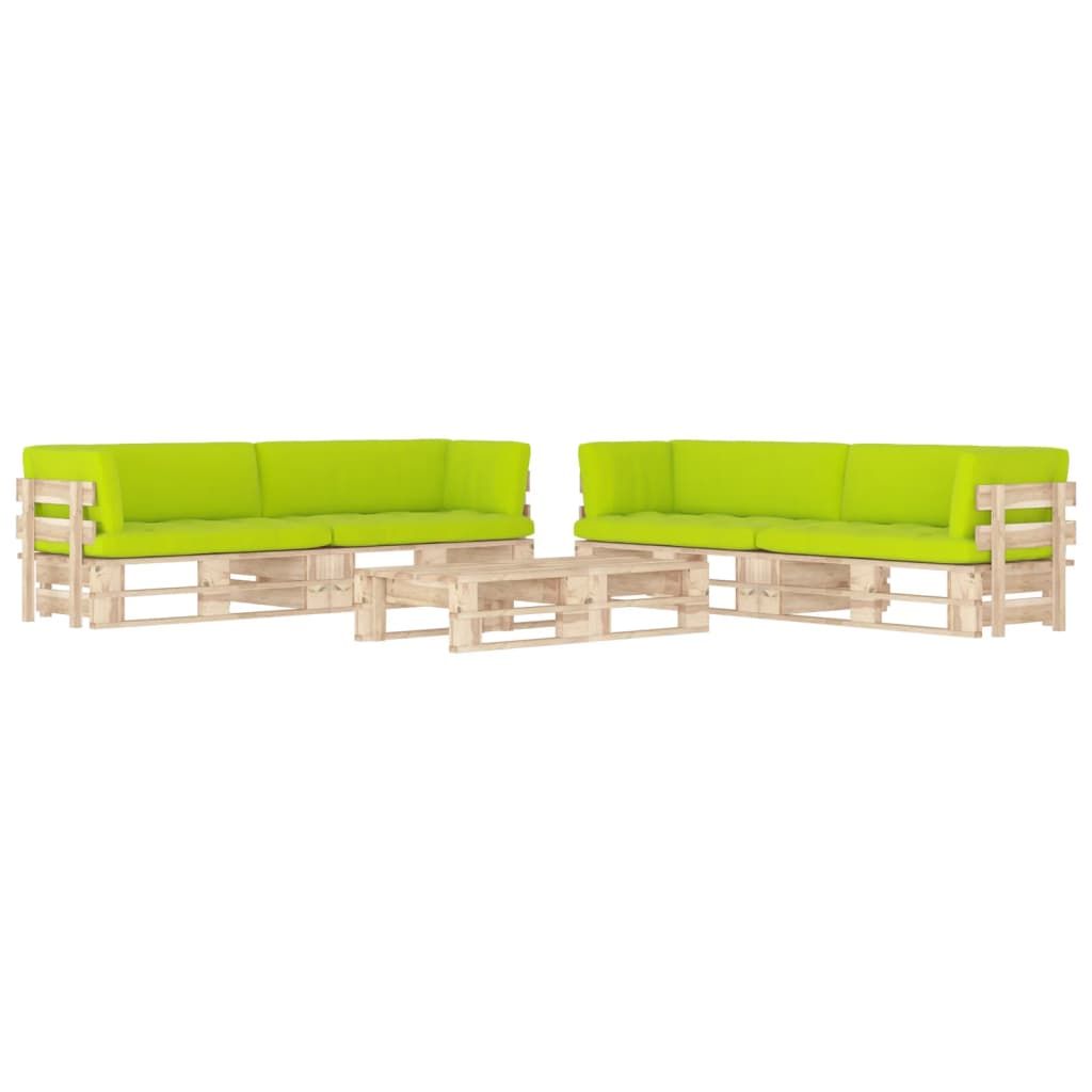 The Living Store 6-tlg. Paletten-Lounge-Set mit Kissen Imprägniertes Kiefernholz