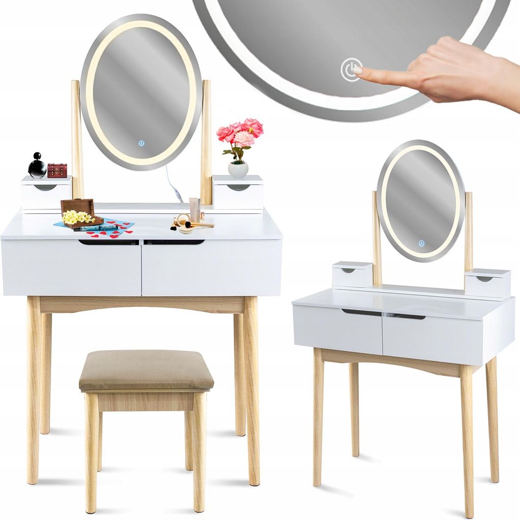 JUMI: toeletta con specchio cosmetico a LED, stile Immagine del prodotto 