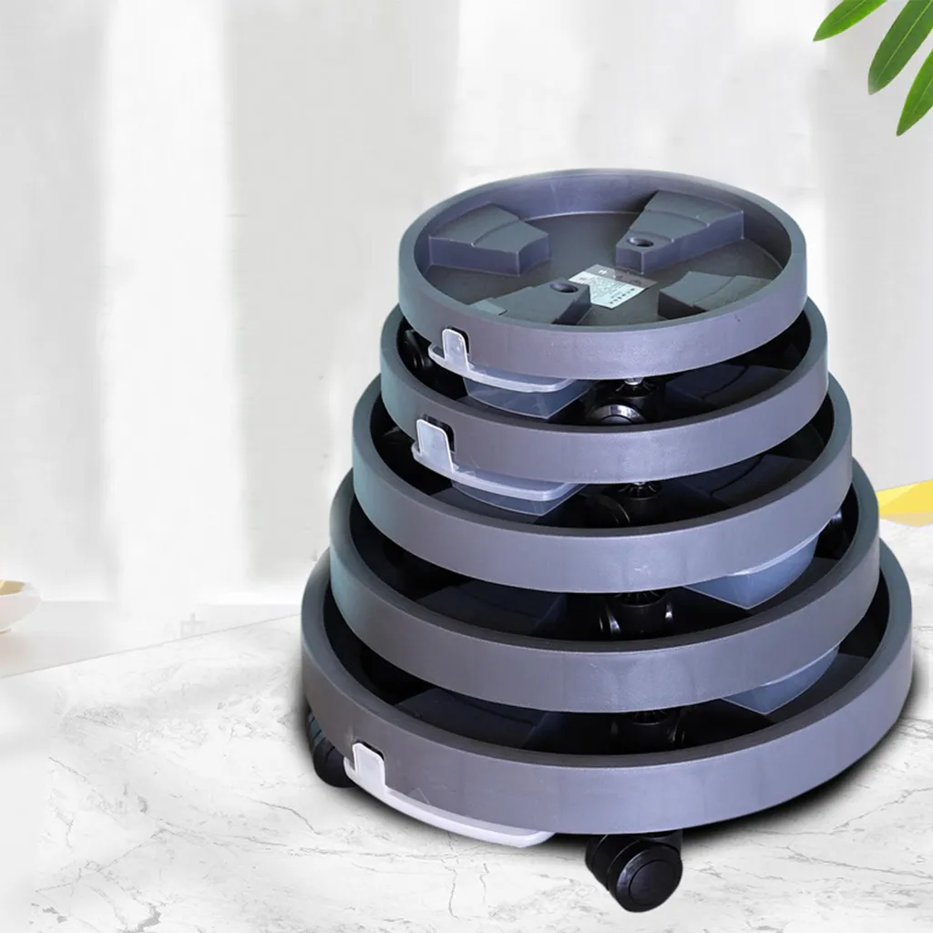 Support de Pot de Fleurs Mobile avec Réservoir d'Eau et Roues 360° - 7