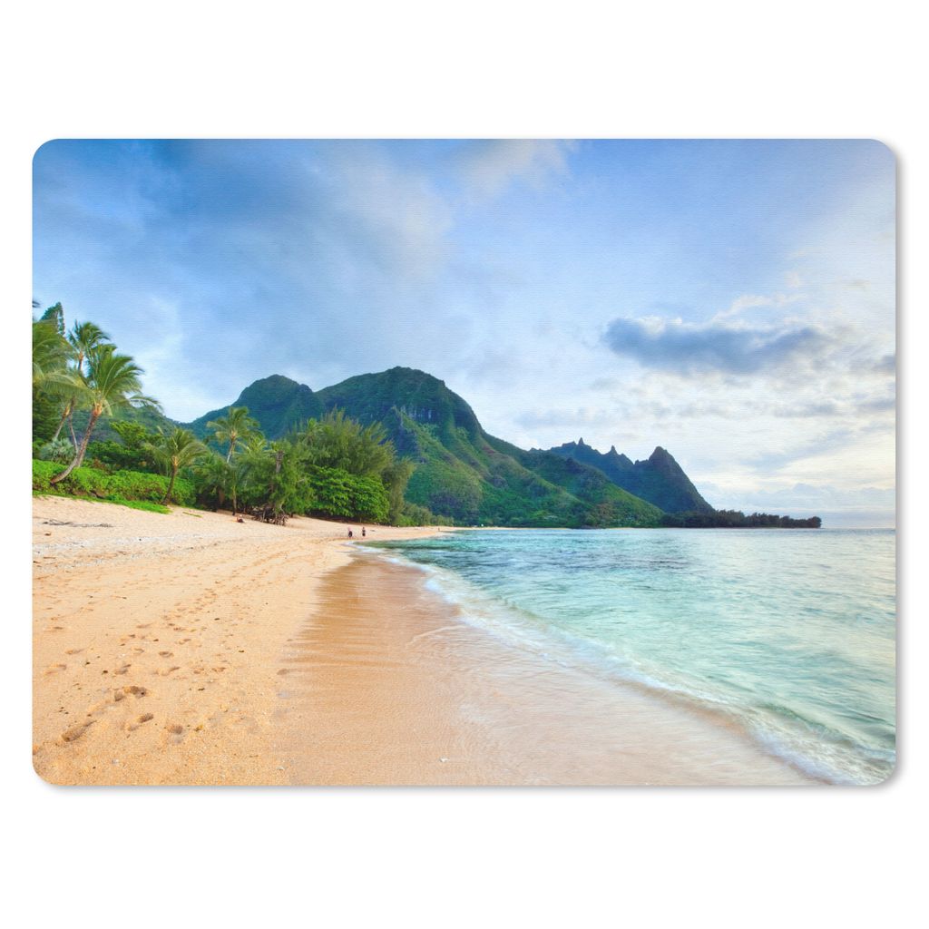 MuchoWow Mauspad Mousepad Ein exotischer Blick auf den Strand von Hawaii 40x30 cm - Mousepads - Maus Mat - Pad - Mausunterlage - Anti Rutsch