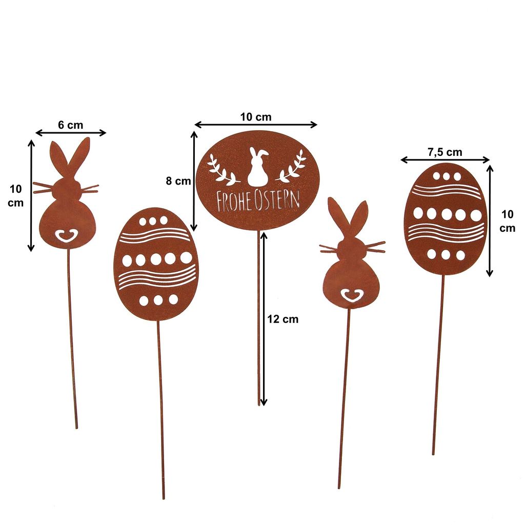 UNUS® Gartenstecker Frohe Ostern (2 Hasen, 2 Eier , 1 Produktbild 2