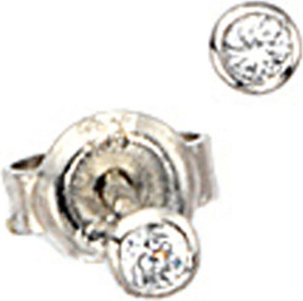 2,9mm Solitär Ohrstecker Ohrschmuck Ohrringe weiße Zirkonia rund 925 Silber
